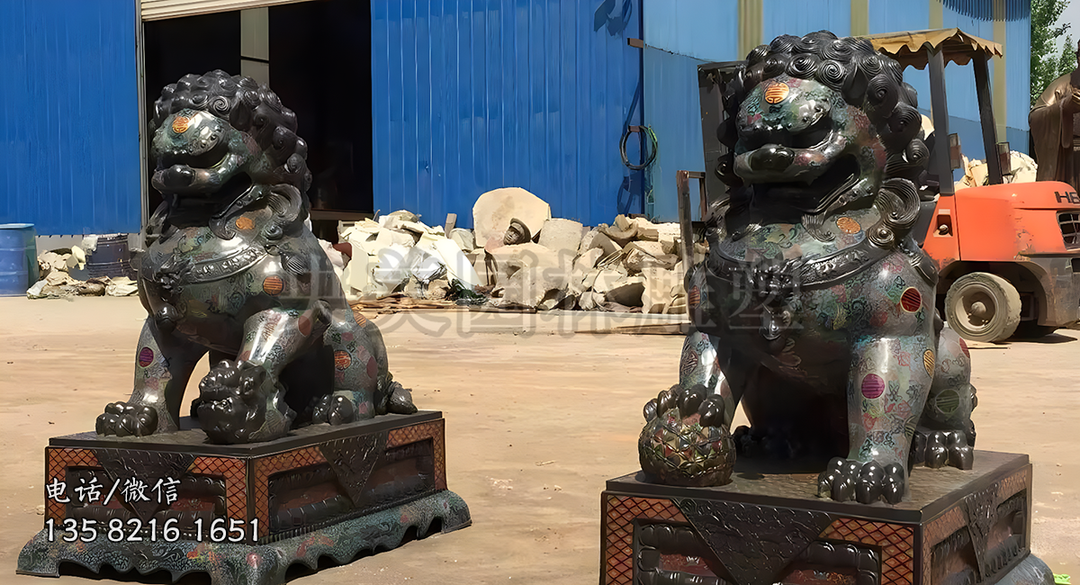 仿古做舊銅雕天安門(mén)獅子雕塑