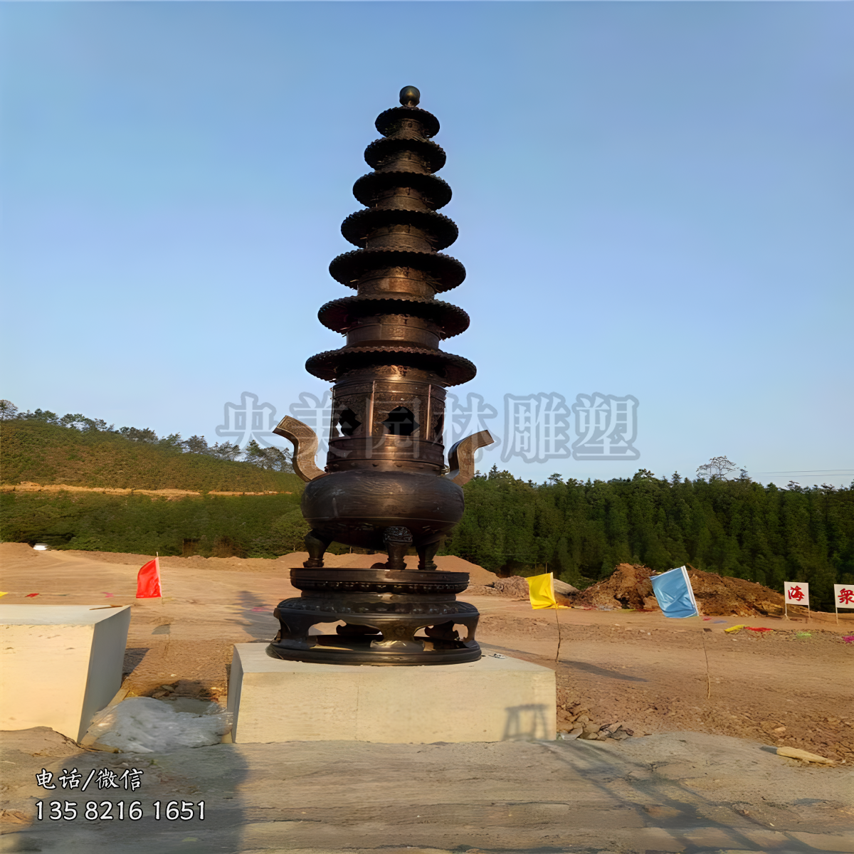 大型景觀(guān)香爐銅雕塑
