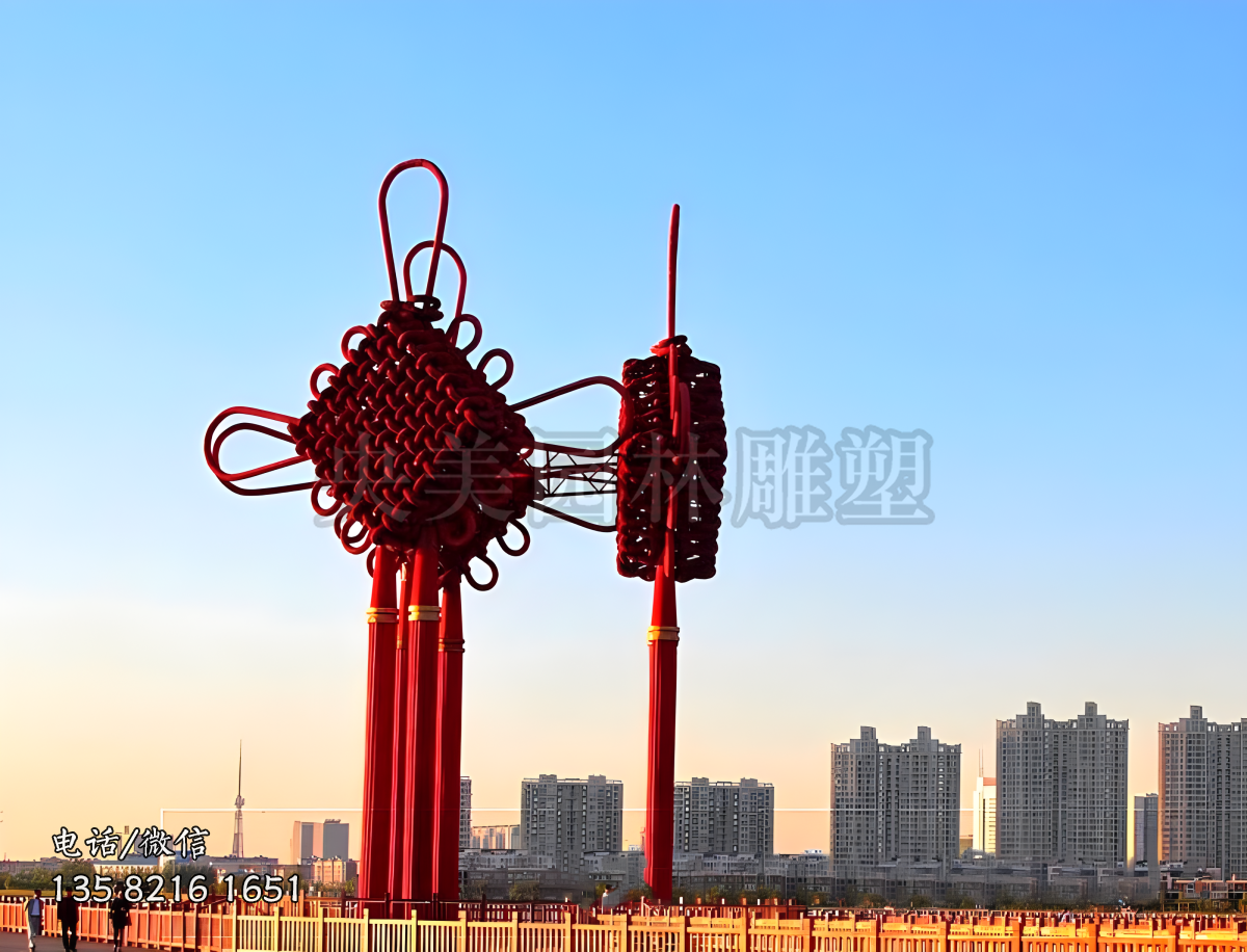 不銹鋼中國(guó)結(jié)景觀雕塑