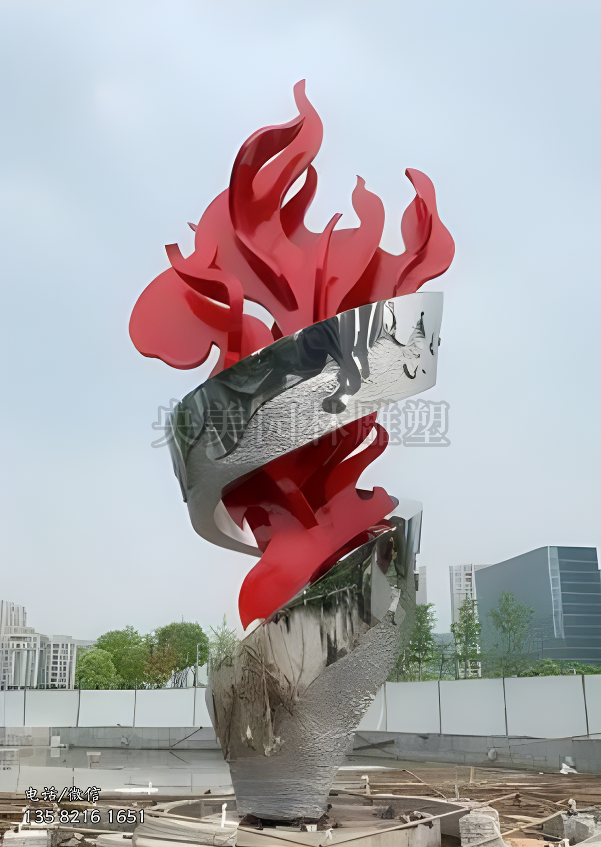 抽象不銹鋼火苗，火炬造型不銹鋼景觀雕塑