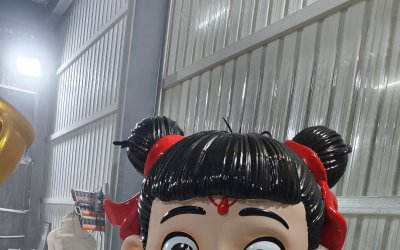 1.5米坐姿比心哪吒，玻璃鋼雕塑萌力來襲！